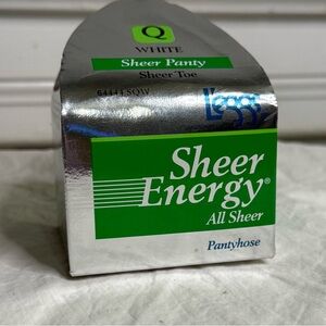1996 Sheer Energy All Sheer Toe Leggs Pantyhose Stockings Size Q